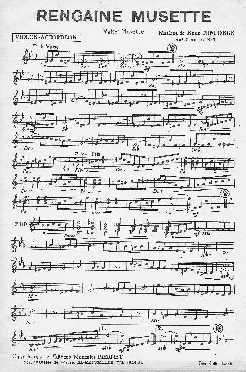 télécharger la partition d'accordéon Rengaine Musette (Arrangement Pierre Henet) (Valse) au format PDF