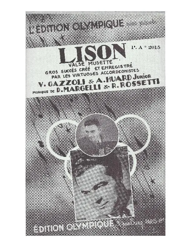 télécharger la partition d'accordéon Lison (Valse Musette) au format PDF