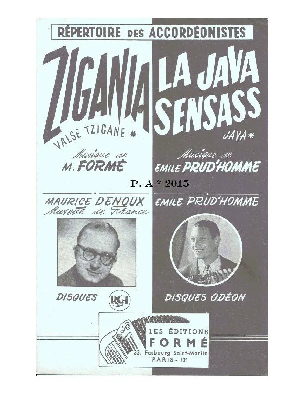 télécharger la partition d'accordéon Zigania (Valse Tzigane) au format PDF