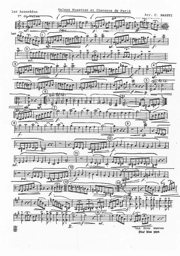 télécharger la partition d'accordéon Valses musettes et chansons de Paris (1er accordéon) au format PDF