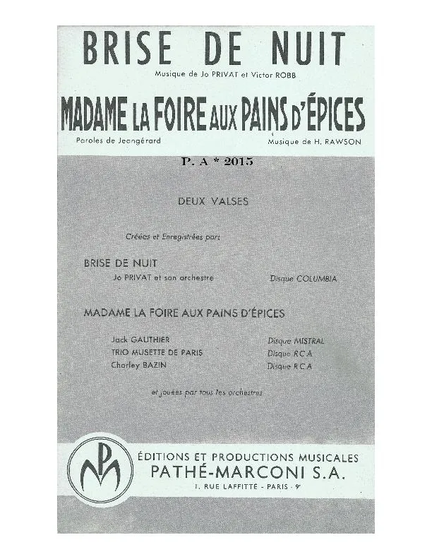 télécharger la partition d'accordéon Madame la foire aux pains d'épices (Orchestration) (Valse) au format PDF