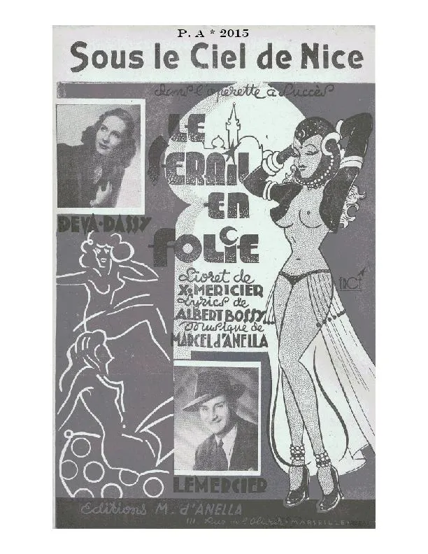 télécharger la partition d'accordéon Sous le ciel de Nice (De l'Opérette : Le Sérail en folie) (Tarentelle) au format PDF