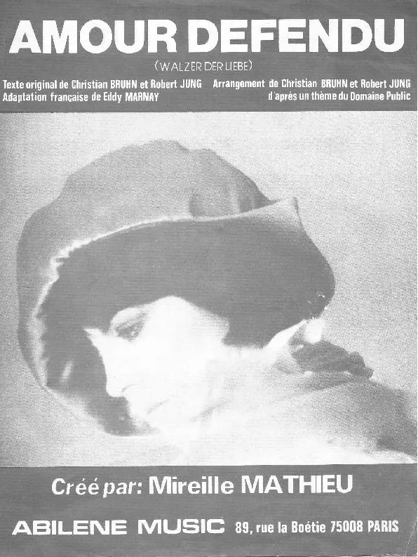 télécharger la partition d'accordéon Walzer der Liebe (Amour défendu) (Chant : Mireille Mathieu) au format PDF