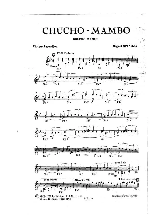 télécharger la partition d'accordéon Chucho Mambo (Orchestration) au format PDF