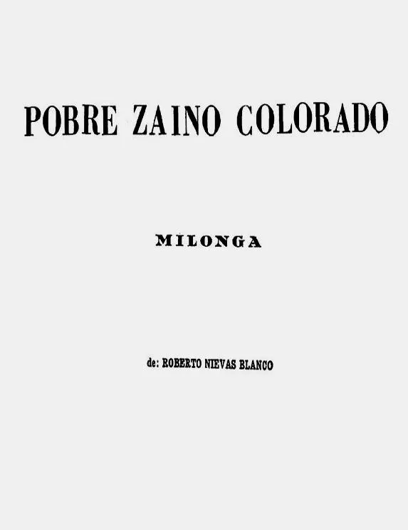 télécharger la partition d'accordéon Pobre Zaino Colorado (Tango Milonga) au format PDF