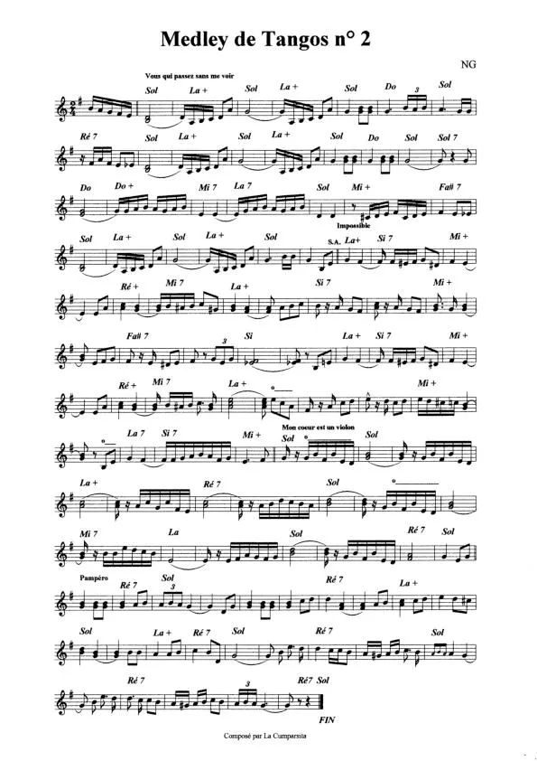 télécharger la partition d'accordéon Medley de Tangos n°2 au format PDF