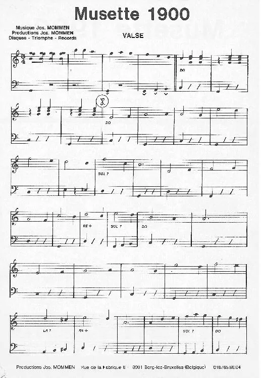télécharger la partition d'accordéon Musette 1900 (Valse) au format PDF