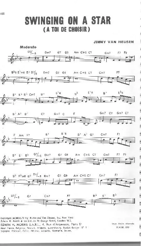 télécharger la partition d'accordéon Swinging on a Star (A toi de choisir) au format PDF