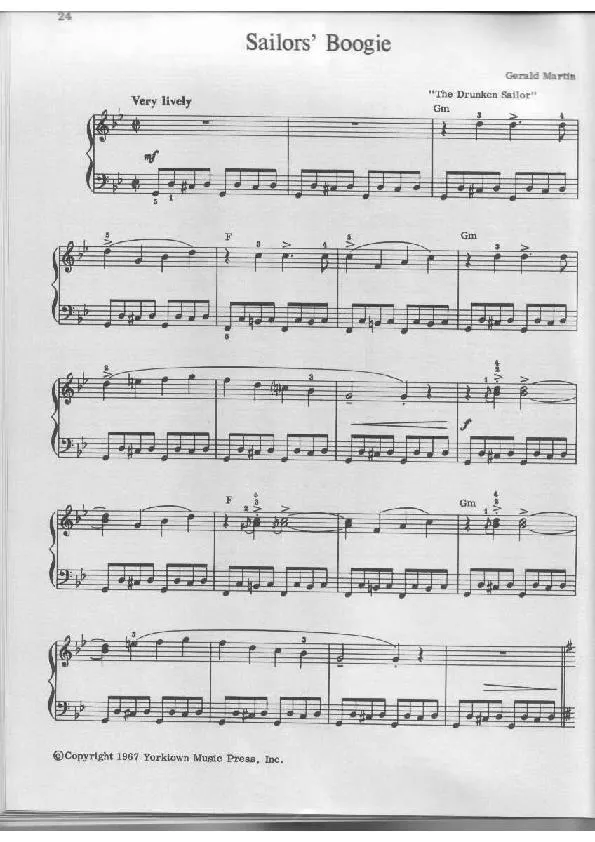 télécharger la partition d'accordéon Sailors' Boogie au format PDF