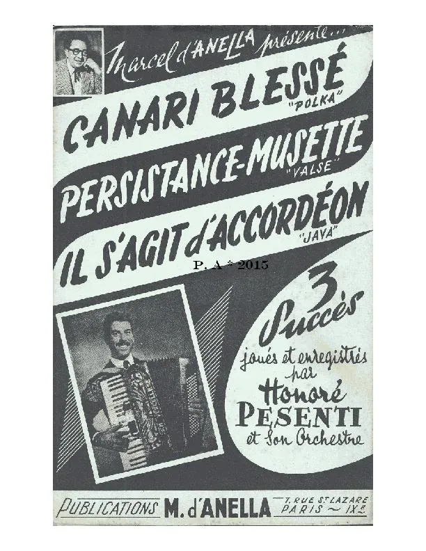 télécharger la partition d'accordéon Canari blessé (Polka) au format PDF