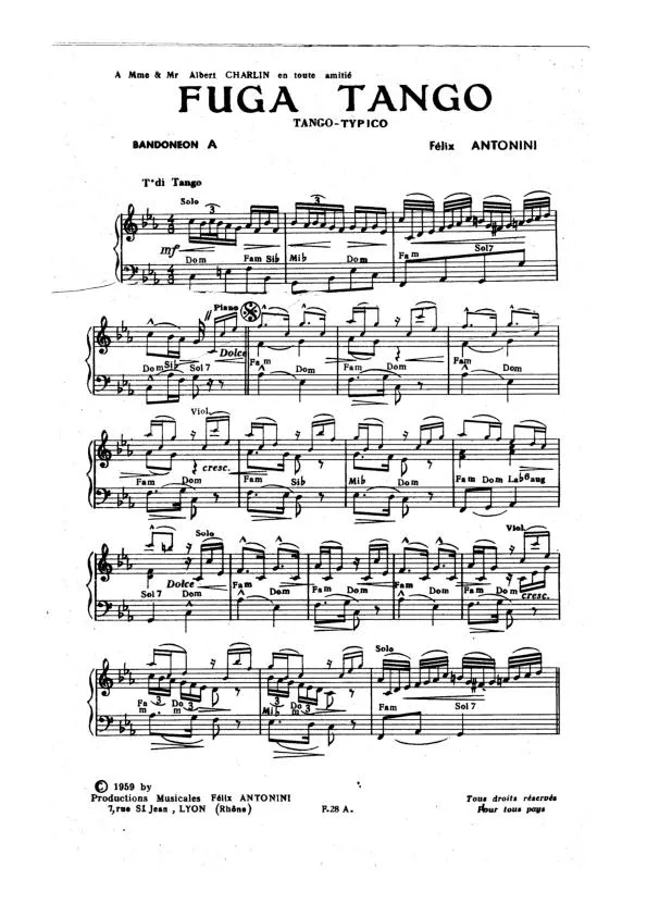 télécharger la partition d'accordéon Fuga Tango (Duo d'Accordéons) au format PDF
