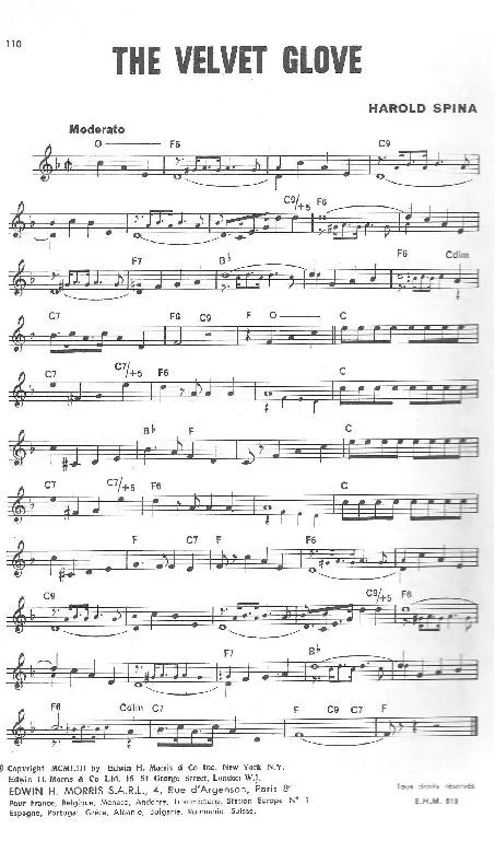 télécharger la partition d'accordéon The velvet glove au format PDF