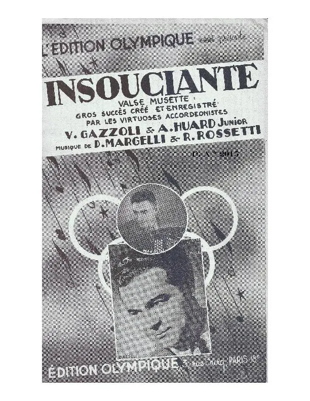 télécharger la partition d'accordéon Insouciante (Valse Musette) au format PDF