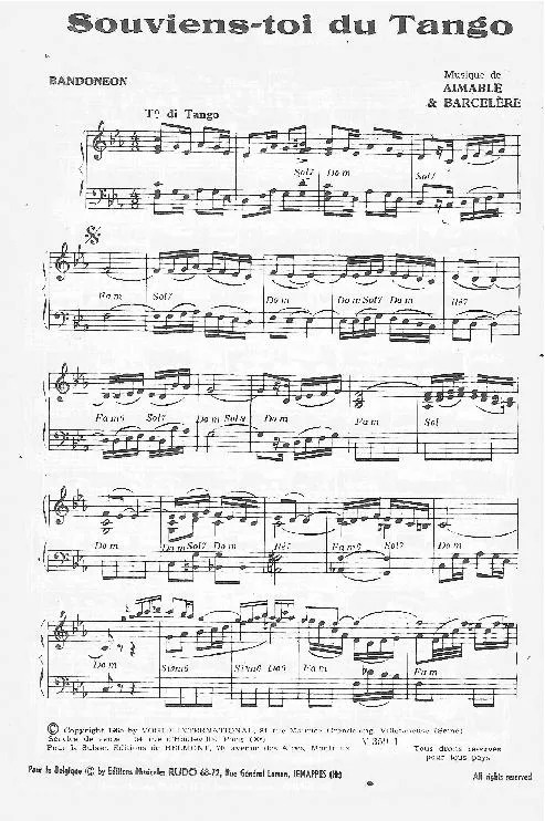 télécharger la partition d'accordéon Souviens toi du tango (Orchestration) au format PDF