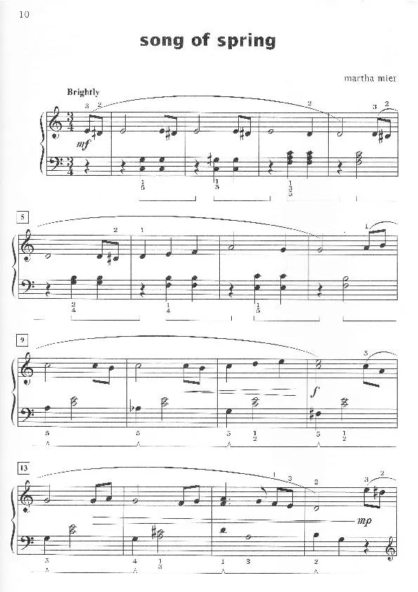télécharger la partition d'accordéon Song of spring au format PDF