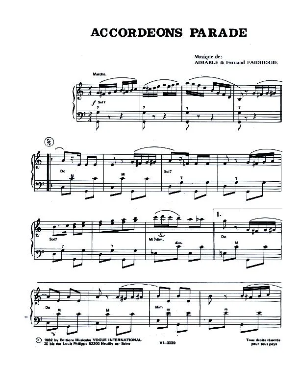 télécharger la partition d'accordéon Accordéons Parade (Marche) au format PDF