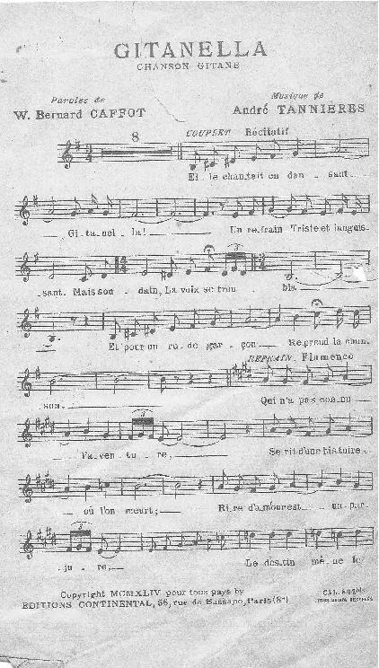 télécharger la partition d'accordéon Gitanella (Chanson Gitane) au format PDF