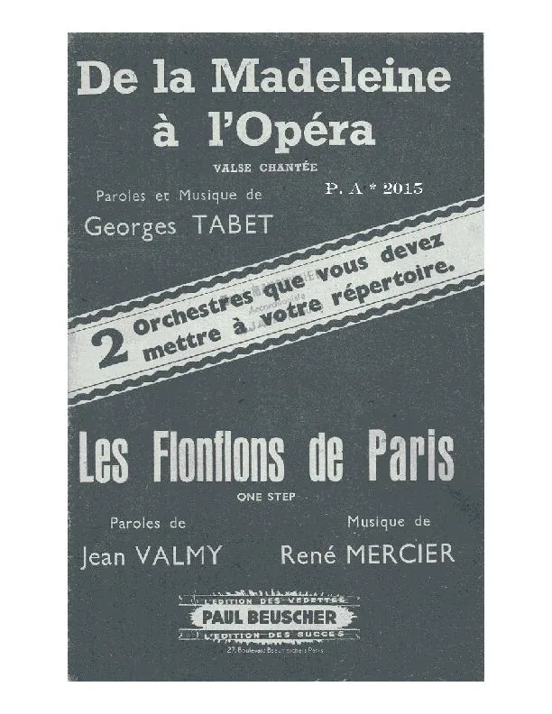 télécharger la partition d'accordéon Les flonflons de Paris (Orchestration) (One Step) au format PDF