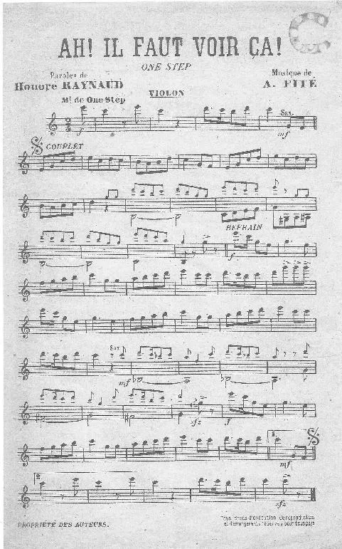 télécharger la partition d'accordéon Ah Il faut voir ça (Partie : Violon) (One Step) au format PDF