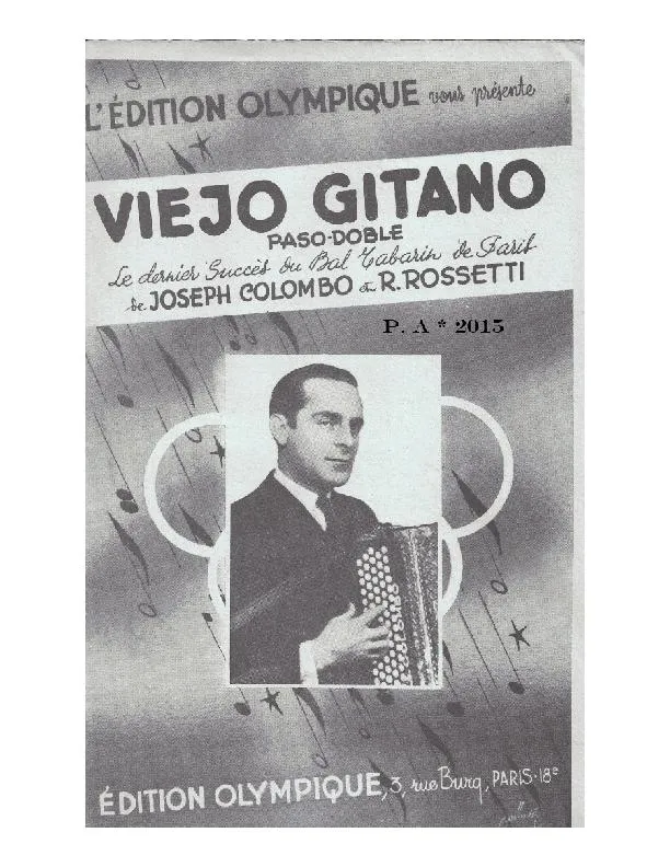 télécharger la partition d'accordéon Viejo Gitano (Orchestration) (Paso Doble) au format PDF