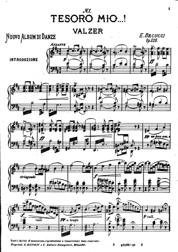 télécharger la partition d'accordéon Tesoro Mio (Le cœur de Ninon) (Valse)  au format PDF