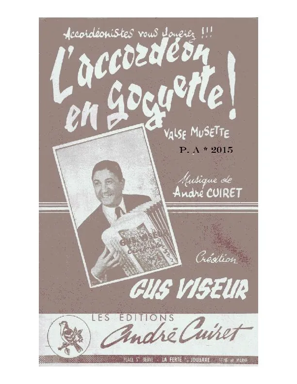 télécharger la partition d'accordéon L'accordéon en goguette (Création : Gus Viseur) (Valse Musette) au format PDF