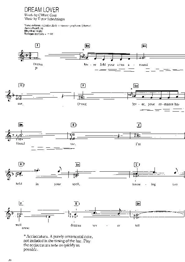 télécharger la partition d'accordéon Dream Lover (Valse) au format PDF