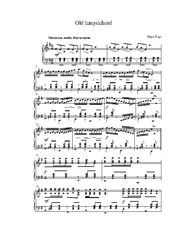télécharger la partition d'accordéon Old harpsichord au format PDF