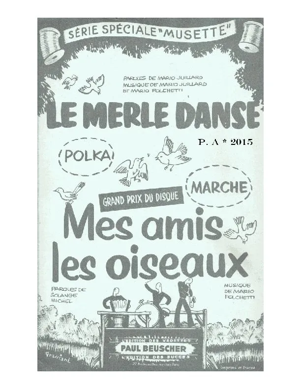 télécharger la partition d'accordéon Le merle danse (Orchestration Complète) (1er + 2ème Accordéon) (Polka) au format PDF