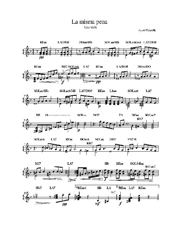 télécharger la partition d'accordéon La misma pena (Duo d'Accordéons) (Tango) au format PDF