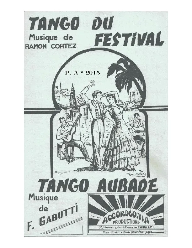 télécharger la partition d'accordéon Tango du Festival (Orchestration Complète) au format PDF