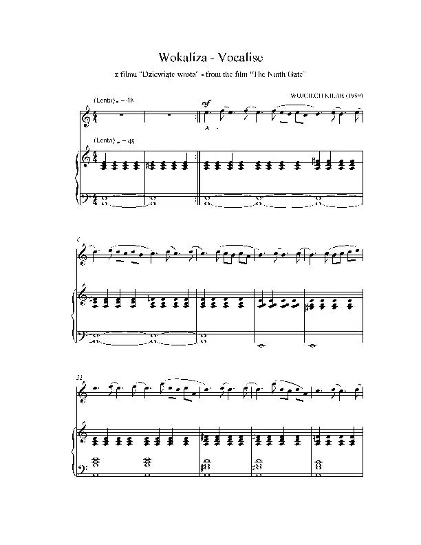télécharger la partition d'accordéon Vocalise from the film : The Ninth Gate (Duo) au format PDF