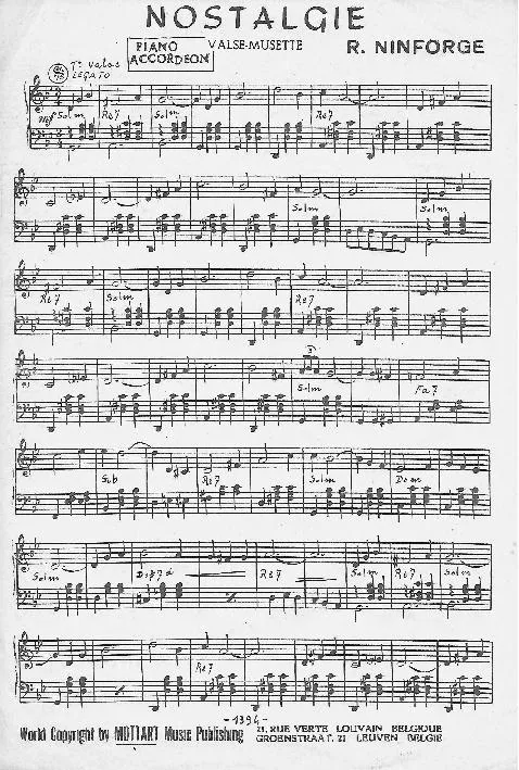 télécharger la partition d'accordéon Nostalgie (Orchestration) (Valse Musette) au format PDF