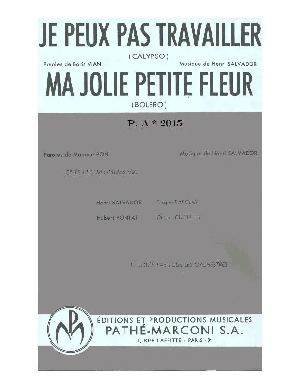 télécharger la partition d'accordéon Ma jolie petite fleur (Orchestration) (Boléro) au format PDF