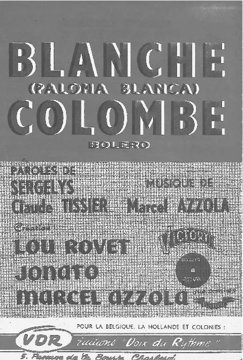 télécharger la partition d'accordéon Blanche colombe (Paloma blanca) (Boléro) au format PDF
