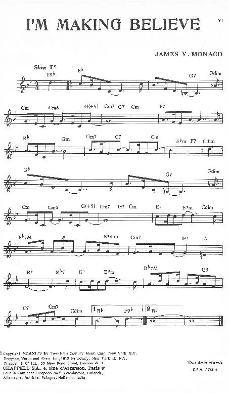 télécharger la partition d'accordéon I'm making believe (Slow) au format PDF