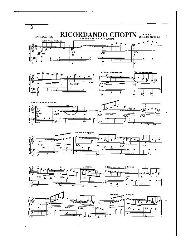 télécharger la partition d'accordéon Ricordando Chopin (Valse Brillante) au format PDF