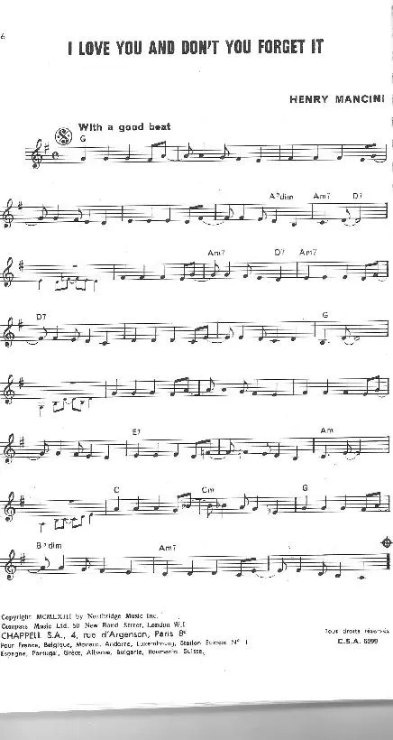télécharger la partition d'accordéon I love you and don't you forget it au format PDF