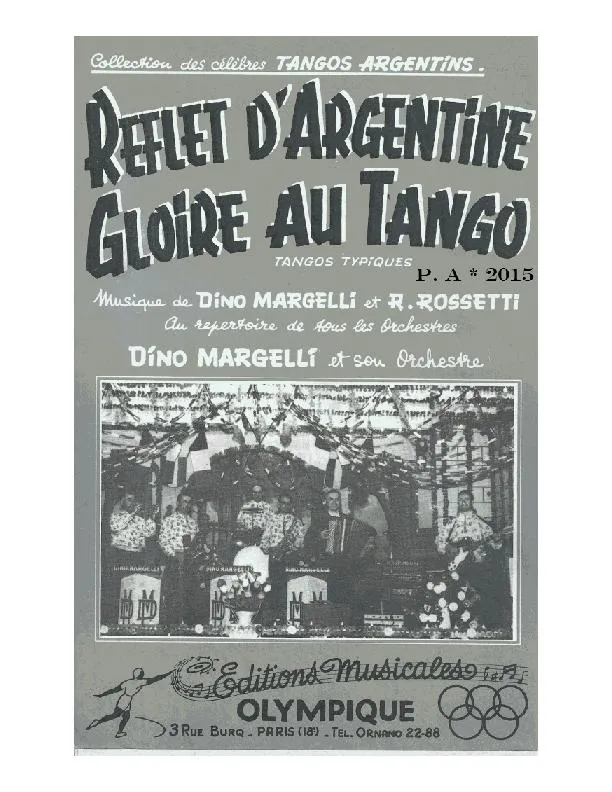 télécharger la partition d'accordéon Gloire au tango (Orchestration Complète) au format PDF