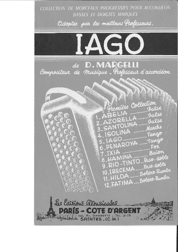 télécharger la partition d'accordéon Iago (Tango) au format PDF