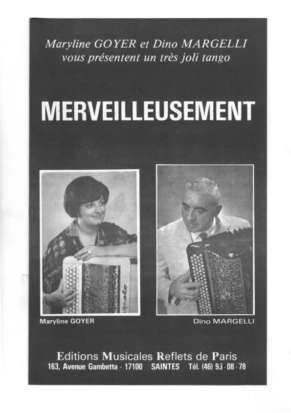 télécharger la partition d'accordéon Merveilleusement (Tango) au format PDF