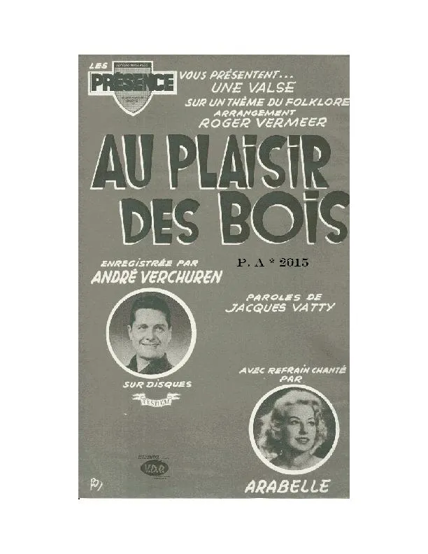 télécharger la partition d'accordéon Au plaisir des bois (Orchestration Complète) (Valse Chantée) au format PDF