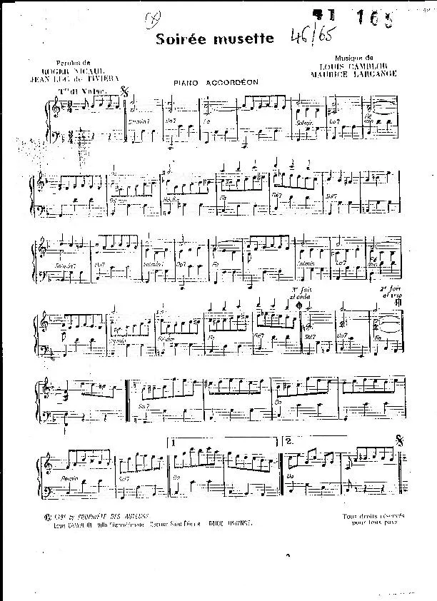 télécharger la partition d'accordéon Soirée Musette (Valse) au format PDF