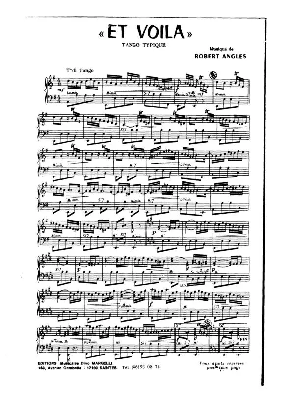 télécharger la partition d'accordéon Et voilà (Tango Typique) au format PDF