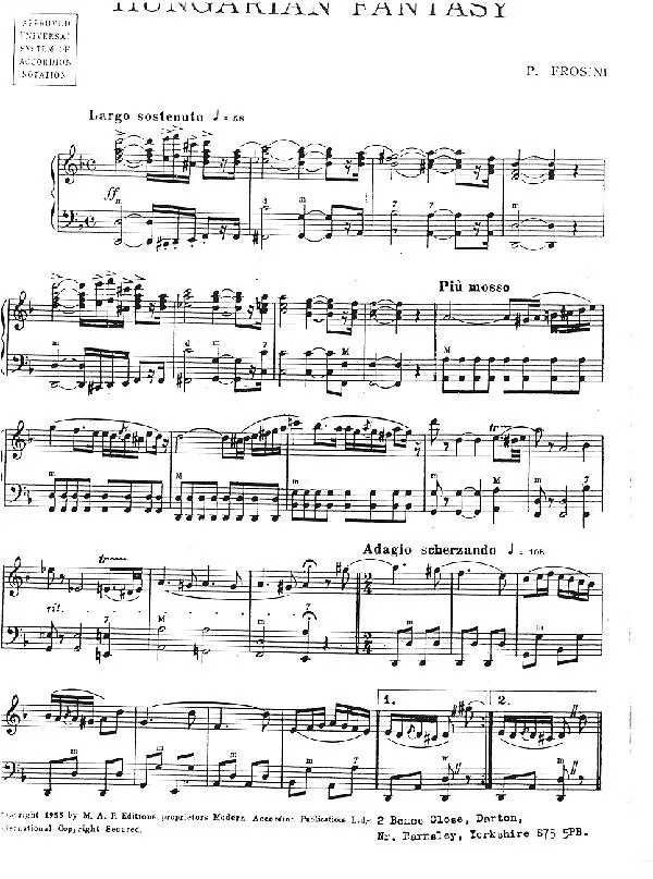 télécharger la partition d'accordéon Hungarian Fantasy au format PDF