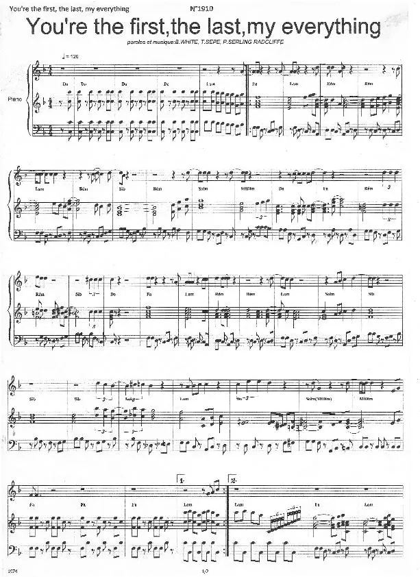télécharger la partition d'accordéon You're the first The last My everything au format PDF