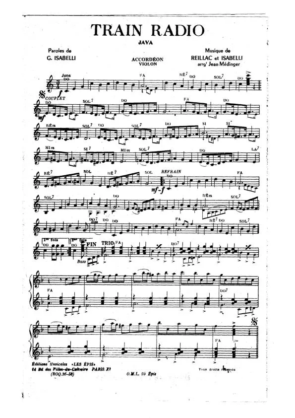 télécharger la partition d'accordéon Train Radio (Arrangement : Jean Médinger) (Orchestration) (Java) au format PDF