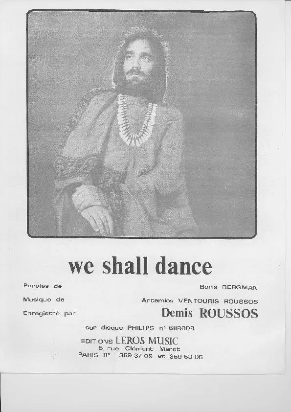 télécharger la partition d'accordéon We shall dance (Chant : Demis Roussos) (Slow Lent) au format PDF
