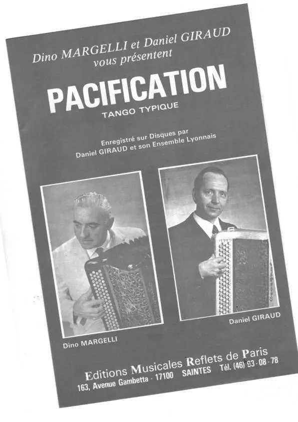 télécharger la partition d'accordéon Pacification (Arrangement : Eliane Margelli) (Tango) au format PDF