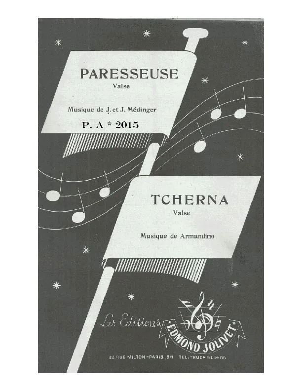 télécharger la partition d'accordéon Paresseuse (Valse) au format PDF